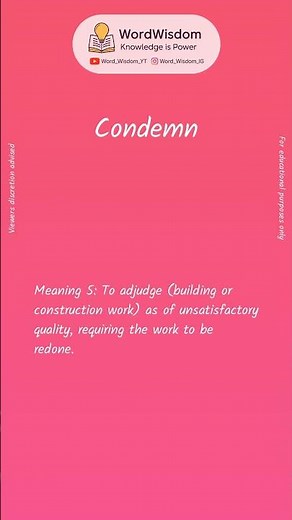 What does "Condemn" mean? | English vocabulary shorts | #condemn #wordwisdom