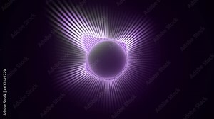 Loopable rainbow colored VJ motion graphics, audio vu meter spectrum waveform circle beat react EDM seamless loop for club concert and high tech background screen. Projection mapping, UHD 4K 3D