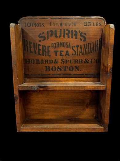 Vintage Tea Display Shelf Revere Tea Crate Primitive Store Counter Decor - Etsy