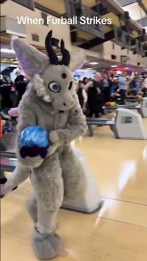 When Furball Strikes #furry #fursuit #bowling