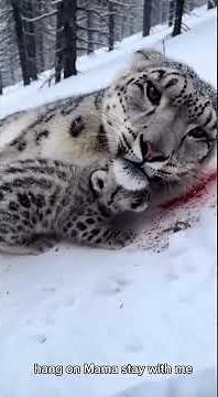O kind Lady and man save traped snow leopard mama life #trendingshorts #theirbabies