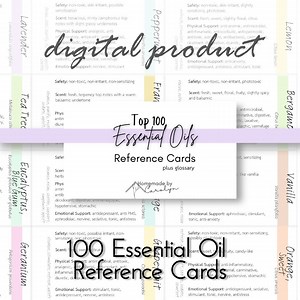 100 Essential Oil Reference Cards ~ Digital Download - Etsy UK