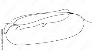 4k animation of a hot dog outline on a white background. Fast food in one line. Self-drawing hot sausage. Presentation of whiteboard street food and establishments.