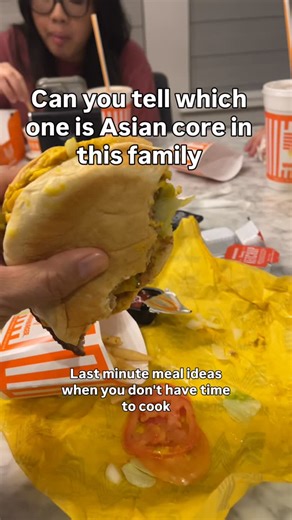 SOJO ✈️ Travel & Couple Humor on Instagram: "Didn’t have time to cook so we pick up burgers with a side of rice. 🍔 🍚😂 FOLLOW 👉 @lost_in_locale for travel + lifestyle humor #explorepage Travel | Humor | Memes | Destinations | Airplane Passenger | Lifestyle | Fast food | Asian American Dinner | Burger | Rice | Typical Dinner table |"