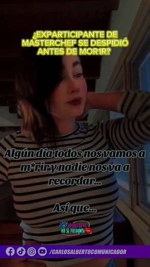 ¿Exparticipante de MasterChef se despidió antes de morir?