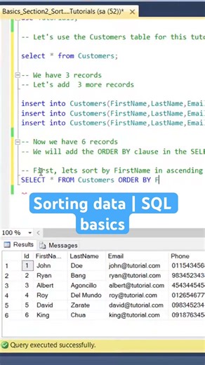 How to sort data? | SQL basics
