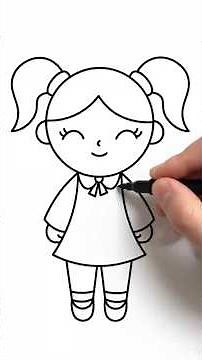 Easy and Simple Drawing of a Girl