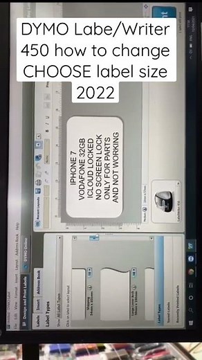 DYMO Labe/Writer 450 how to changeCHOOSE label size 2022#dymo #apple