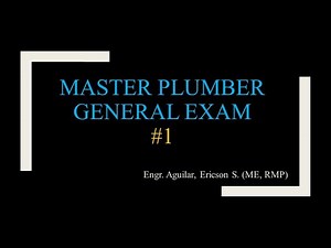Master Plumber General Exam -#1