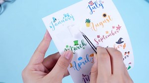 Epakh 12 Sheets Monthly Planner Stickers Journaling Stickers with Elbow Tweezer Creative Monthly Calendar Sticker for Planners Journals Calendars Paper Book Decoration Accessories Scrapbooking