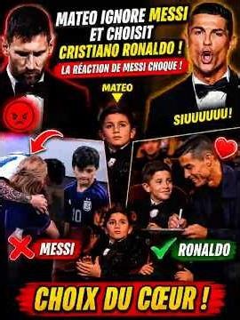 😱 Mateo ignore Messi et choisit Cristiano Ronaldo… La réaction de Messi choque ! #cristianoronaldo