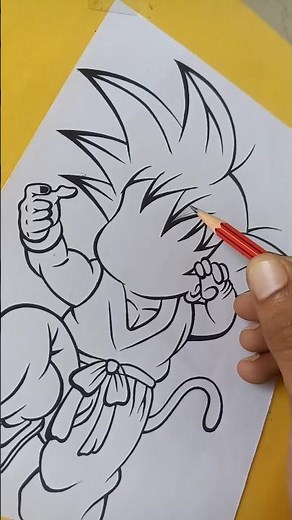 Cute Goku Chibi Sketch ✏️ | Realistic Pencil Shading Art | Anime Drawing Shorts #goku #drawing