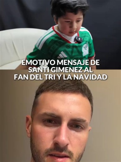 ¡QUÉ MOMENTAZO!🥹🇲🇽 Santi, el pequeño que se hizo viral en redes por apoyar al Tricolor con su icónico suéter navideño recibió una sorpresa que jamás olvidará. 🎄⚽ 💚 @Santgimenez_ le mandó un mensaje a su tocayo Santi y le regaló un recuerdo para toda la vida🙌 #SelecciónMexicana #Mundial #TiktokDeportes #Futbol