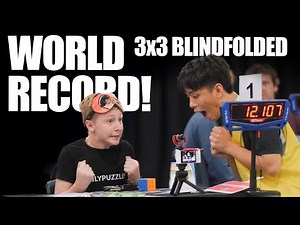 World Record Blindfolded 3x3 Rubik's Cube Solve (Former) - 12.10 - Charlie Eggins