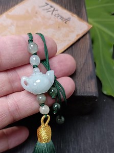 Natural Jade Teapot Charm • Car Rearview Mirror Accessory • Zen Mindfulness Pendant - Etsy