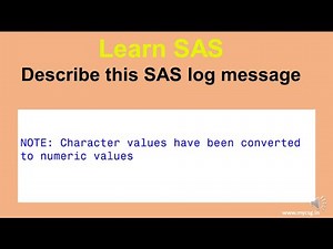 Learn SAS: Character values have been converted to numeric values