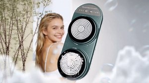Electric Back Scrubber for Shower - Wall Mounted Exfoliating Brush, Hands-Free Automatic Body Scrubber, 3-Speed Adjustment with 2 Spin Skin Bath Brush Heads,IPX7 Waterproof
