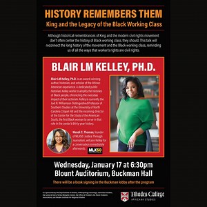 Join us Wednesday Jan. 17 at 6:30 p.m. at Rhodes College's Blount Auditorium for a special conversation with MLK50: Justice Through Journalism founding editor Wendi C. Thomas and Blair LM Kelley, who is promoting her new book "Black Folk: The Roots of the Black Working Class." There will be a book signing after the talk. Be a part of the conversation. #AfricanaStudies #BlackStudies #MLK #workingclass #laborrights #civilrights | MLK50 | Facebook