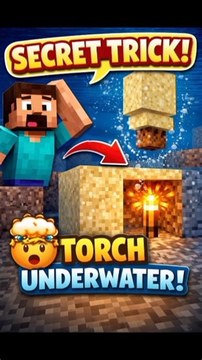 Minecraft secret torch trick 🤯 #minecraft