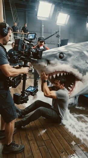 A Giant Shark Attacked the Movie Set… Then the Director Yelled “CUT!” 🦈🎬😱 #Shorts