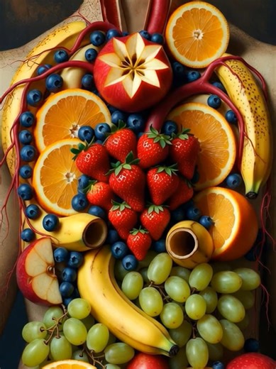 🍎🫀 果物が…人間の心臓に！？ りんごが鮮やかな心臓、オレンジが血管、バナナが動脈、ベリーが肺… 全部がリアルに人体を再現してるこのグロテスクアート、 美しさと恐怖が同居して目が離せない😱 Fruit Turned into Human Organs Apple heart pulsing red, orange arteries flowing, banana veins branching, berries as lungs breathing… Disturbing yet mesmerizing AI art where produce becomes vital organs. Viewer discretion advised. #果物ホラー #人体アート #グロ可愛い #AIart #不気味 #surrealart #creepy #bodyhorror #fruitorgans #AI生成 #ショート