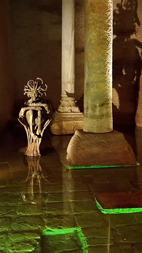 Hidden Medusa Shadow in the Basilica Cistern Istanbul ASMR 4K 🐍 #Shorts #ASMR #Istanbul