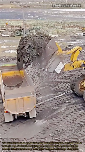 MassiveLoaderFills Giant DumpTruckInstantly #heavyequipment #machinery #mining #satisfying #operator