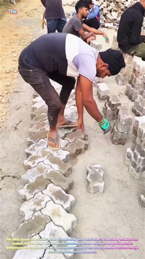 Satisfying Interlocking Precision: Watch Workers Lay Perfect Paving Stones at Lightning Speed! 🧱⚡↓