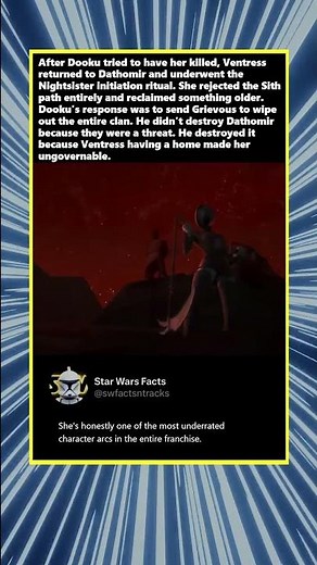 Ventress didn't fail as a Sith. She escaped. #starwars #starwarsfacts #lore #shorts