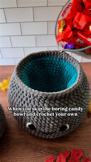 Anna Cole | Crochet Pattern Designer | Your Halloween candy just found its hiding spot. Making the big Halloween cauldron crochet pattern is an absolute game-changer for... | Instagram