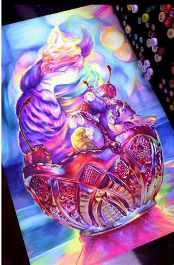 Vibrant Cherry Daydream Timelapse Art