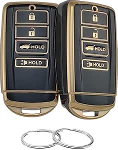 REPROTECTING TPU Key Fob Cover Compatible with 2015-2022 Acura ILX MDX RDX RLX TLX (Black/Black, 4 Buttons)