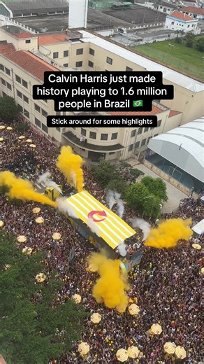 @Calvin Harris just made history with the largest attendence ever recorded for a single-act DJ set, with an estimated 1.6 million people showing up during his set at the Bloco Skol parade in São Paulo 🇧🇷 🎥 Daniel Oliveira (danielsouzaa/IG) / @Kyle @JonhFpv / h/t @Edmdoses #calvinharris