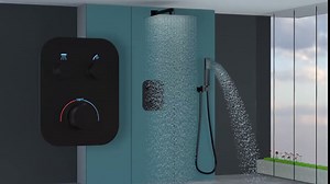 Thermostatic 2 Way Shower Diverter Valve Kit Brushed Nickel - Solid Brass, Adjustable Flow, Temperature Control Mixer Valve - Perfect for Bathroom Renovation（Brushed Nickel）