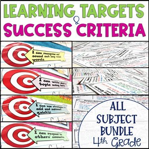 Common Core Learning Target Success Criteria MEGA BUNDLE 4th Grade Objectives