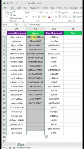 Manual Typing வேண்டாம் ❌ Excel UPPER Function போதும் 😎 #excel #exceltips #exceltricks #dataanalysis