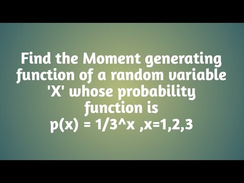 Moment generating function || discrete random variable|| part 1