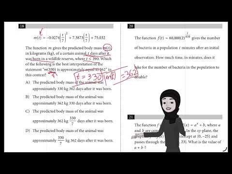 Sat practice test 9 Question 18 module 2 : Analyse input and output in function word problems