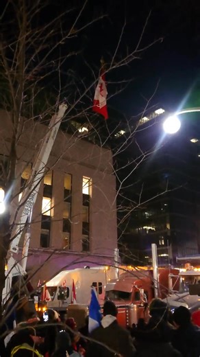 2.3K views · 223 reactions | FREEDOM CONVOY - Lost video files: Boom Truck Ben raising the Canadian flag on Wellington  | Alberta Radio | Facebook