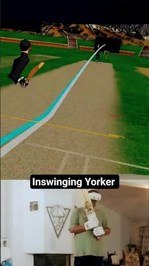 Cricket in VR with REAL BAT | BOWLED | Cricket | Real vs VR Cricket #cricketbat #vrcricket #cricket