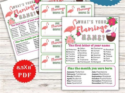 What's Your Flamingo Name Game, Name Generator Sign, Summer Activity for Kids | Teaching Resources