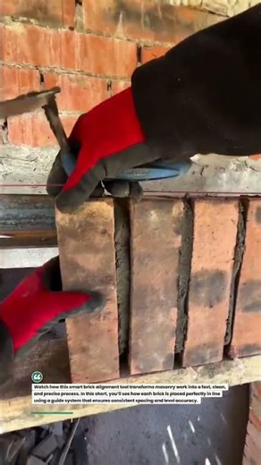 Perfect Brick Alignment Tool in Action! Satisfying Masonry Work #construction #tools #shorts