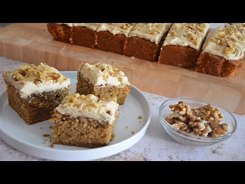 How to make a Coffee and Walnut Traybake