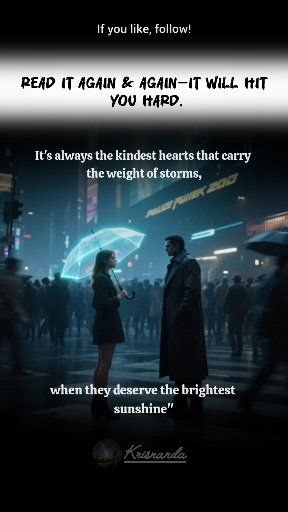 The Kindest Hearts Carry the Heaviest Storms ⛈️ #quotes #life #motivation #story | Kris Nanda