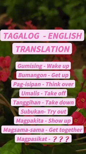 Tagalog - English Translation #viraltiktok #trending #tiktokaffiliate #tagalogenglishtranslation #basicenglishwords #englishvocabulary #fyp #followers #contentcreator #highlight #everyone