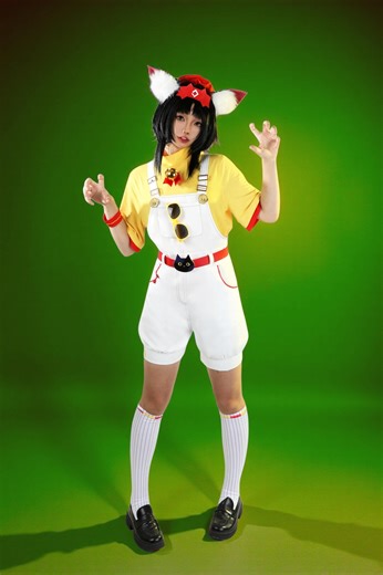 Anime Cosplay Costume: Yellow Top & White Overalls - 13 Piece Set - Etsy