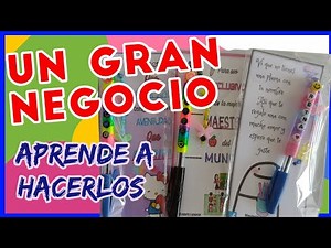 Cómo decorar LAPICEROS para negocio // BOLÍGRAFOS con hilo y figuras // Pens decorated with thread