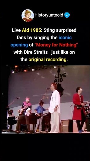 Live Aid 1985: Sting's Surprise "Money for Nothing #classicrock