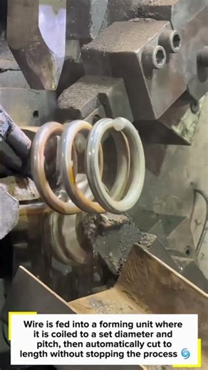 Continuous Coil Spring Forming with Automatic Cut-Off ⚙️🌀