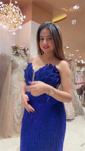 Midnight Blue Glam ✨ Strapless Designer Gown by Srikriti Bridesmaids & Cocktail Look #srikriti